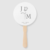 エレガントなウェディングファン | パーソナライズされた結婚式の引き出物 ハンドファン (正面)