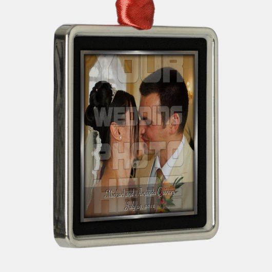 エレガントなウェディングフォトオーナメント メタルオーナメント (右)