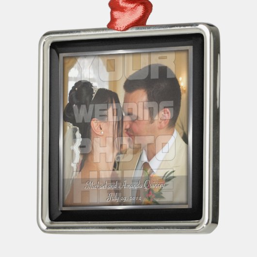 エレガントなウェディングフォトオーナメント メタルオーナメント (左)
