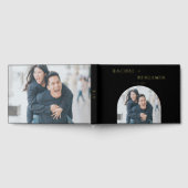 エレガントなウェディングフォトカスタムモダン ゲストブック (全面)