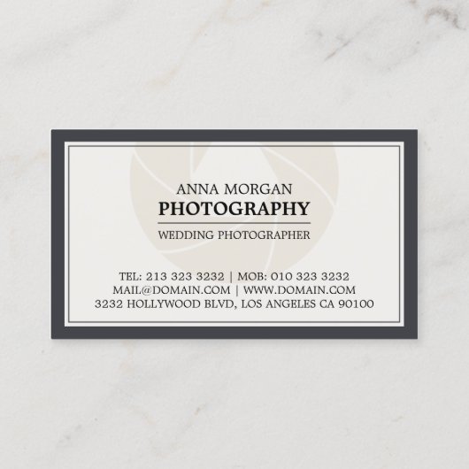 エレガントなウェディングフォトグラファー 名刺 (裏面)
