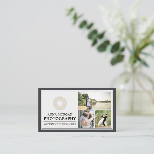 エレガントなウェディングフォトグラファー 名刺 (スタンド正面)