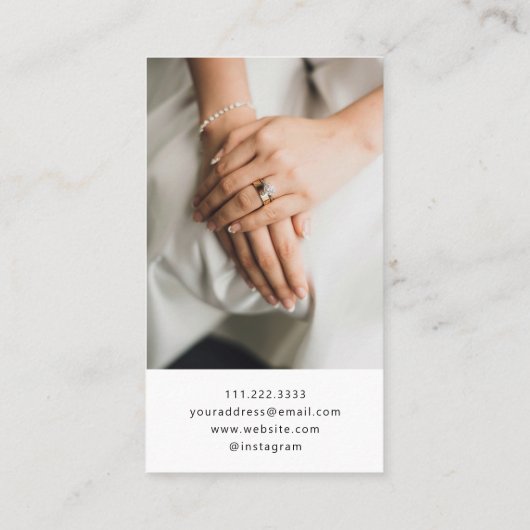 エレガントなウェディングフォトグラファー 名刺 (裏面)