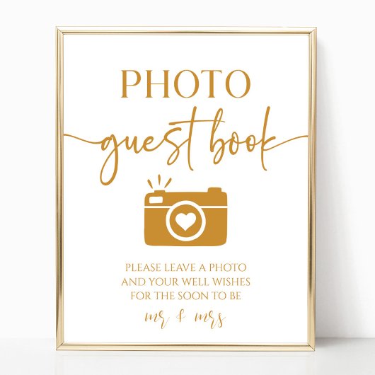 エレガントなウェディングフォトゲストブックテーブルサイン ポスター
