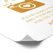 エレガントなウェディングフォトゲストブックテーブルサイン ポスター (角)