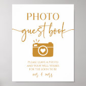 エレガントなウェディングフォトゲストブックテーブルサイン ポスター (正面)