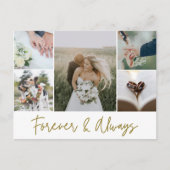 エレガントなウェディングフォトコラージュありがとう予算 ポストカード (正面)