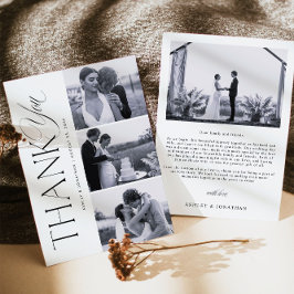 エレガントなウェディングフォトコラージュサンキューカード サンキューカード