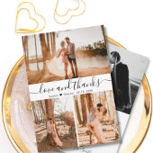 エレガントなウェディングフォトコラージュサンキューカード サンキューカード