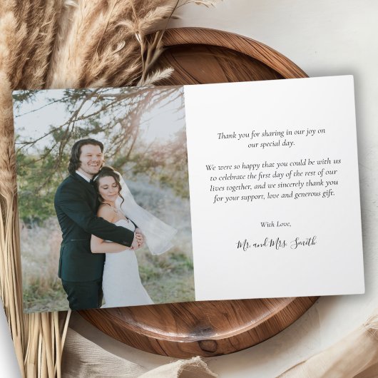 エレガントなウェディングフォトコラージュサンキューカード サンキューカード