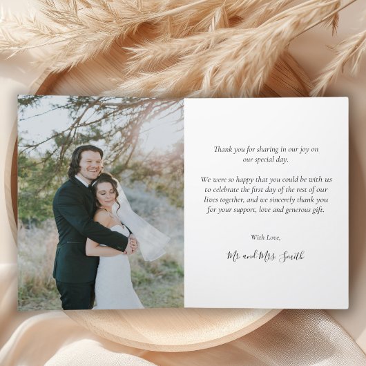 エレガントなウェディングフォトコラージュサンキューカード サンキューカード