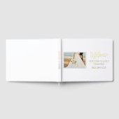 エレガントなウェディングフォトゴールドフォイルへようこそ ゲストブック (全面)