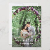 エレガントなウェディングフォトサンキューカード サンキューカード (正面)