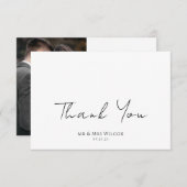 エレガントなウェディングフォトサンキューカード サンキューカード (正面/裏面)