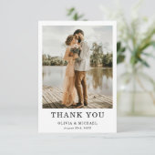 エレガントなウェディングフォトシンプルサンキューカード サンキューカード (スタンド正面)