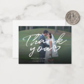 エレガントなウェディングフォトスクリプトありがとう ノートカード (正面/裏面インサイチュ)