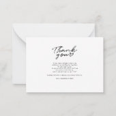 エレガントなウェディングフォトスクリプトありがとう ノートカード (裏面)