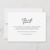 エレガントなウェディングフォトスクリプトありがとう ノートカード (裏面)