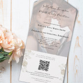 エレガントなウェディングフォトセージ緑 オールインワン招待状