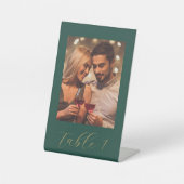 エレガントなウェディングフォトテーブル番号 台座サイン (正面)