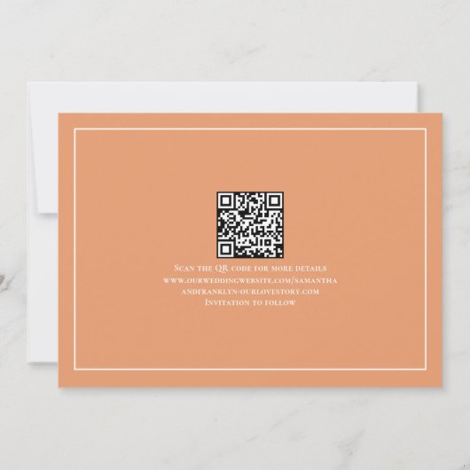 エレガントなウェディングフォトフローラ水彩 セーブザデート (裏面)