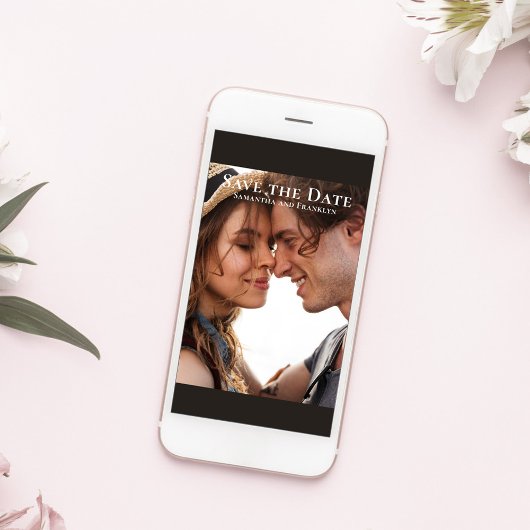 エレガントなウェディングフォトフローラ水彩 セーブザデート