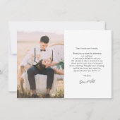 エレガントなウェディングフォト手書き サンキューカード (裏面)