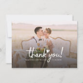 エレガントなウェディングフォト手書き サンキューカード (正面)