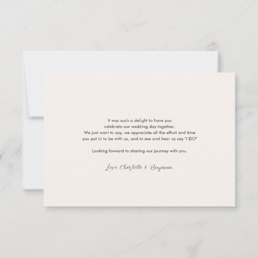 エレガントなウェディングフォト手書き サンキューカード (裏面)