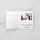 エレガントなウェディングフォト折り畳み感謝 ノートカード (内部)