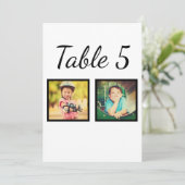 エレガントなウェディングフォト白黒テーブル番号 招待状 (スタンド正面)