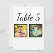 エレガントなウェディングフォト白黒テーブル番号 招待状 (裏面)