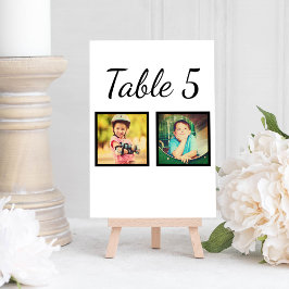 エレガントなウェディングフォト白黒テーブル番号 招待状