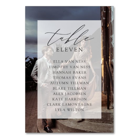 エレガントなウェディングフォト着座表 テーブルナンバー (裏面)