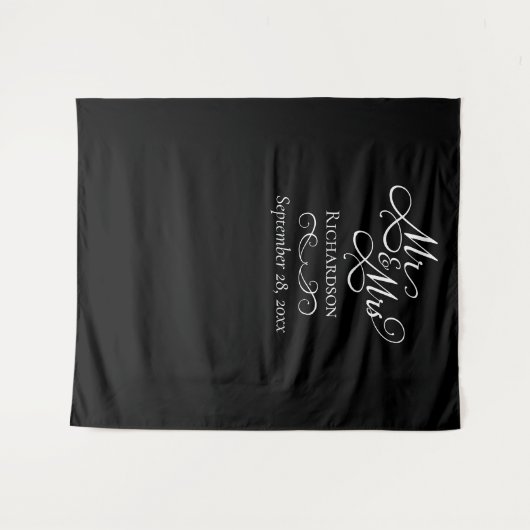 エレガントなウェディングフォト背景 タペストリー (正面(横))