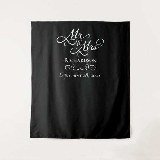 エレガントなウェディングフォト背景 タペストリー (正面)