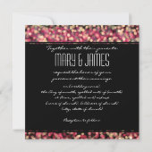 エレガントなウェディングフクシアとゴールドのスパークリングライト 招待状 (裏面)