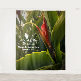 エレガントなウェディングフラワーフォトブース背景 タペストリー