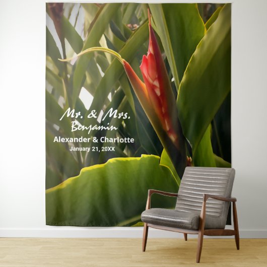 エレガントなウェディングフラワー フォトブース バックドロップ タペストリー (インサイチュ)