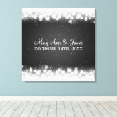 エレガントなウェディングフレンズ魔法スパークルブラック キャンバスプリント (インサイチュ (ウッドフロア))