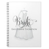 エレガントなウェディングブパーソナライズされたライド ノートブック (正面)