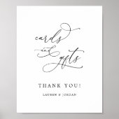 エレガントなウェディングブライダルシャワーカード&ギフト ポスター (正面)