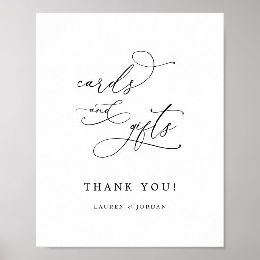 エレガントなウェディングブライダルシャワーカード&ギフト ポスター (正面)