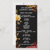 エレガントなウェディングブラックと金ゴールドフローラ招待状 (正面)