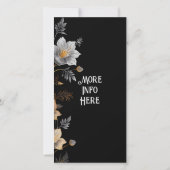 エレガントなウェディングブラックと金ゴールドフローラ招待状 (裏面)