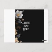 エレガントなウェディングブラックと金ゴールドフローラ招待状 ポストカード (裏面)