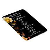 エレガントなウェディングブラックと金ゴールドフローラ招待状 マグネット (右側)