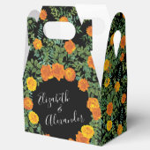 エレガントなウェディングブラックアンドオレンジバラ フェイバーボックス (オープン)