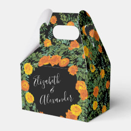 エレガントなウェディングブラックアンドオレンジバラ フェイバーボックス