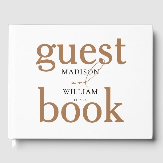 エレガントなウェディングブラックデザインとグリッター モダン ゲストブック (正面)